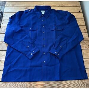 NEW John Blair Button Up Shirt Size 3XL Men’s Blue Long Sleeve